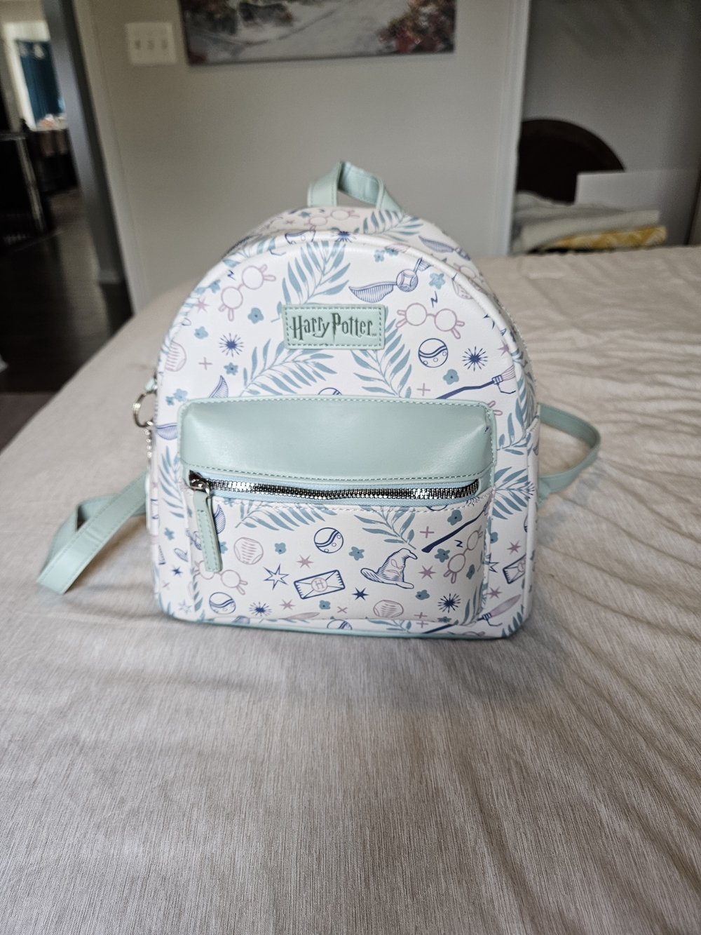 Bioworld Harry Potter Mint and White Patterned Mini Backpack
